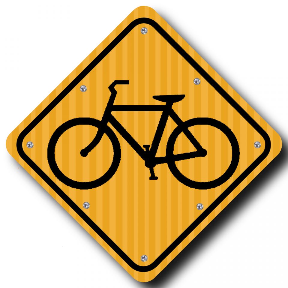 24" Solar Flashing Bike Lane Sign for Enhanced Safety