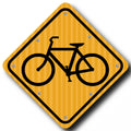 36" Solar Flashing Bike Lane Sign for Enhanced Safety
