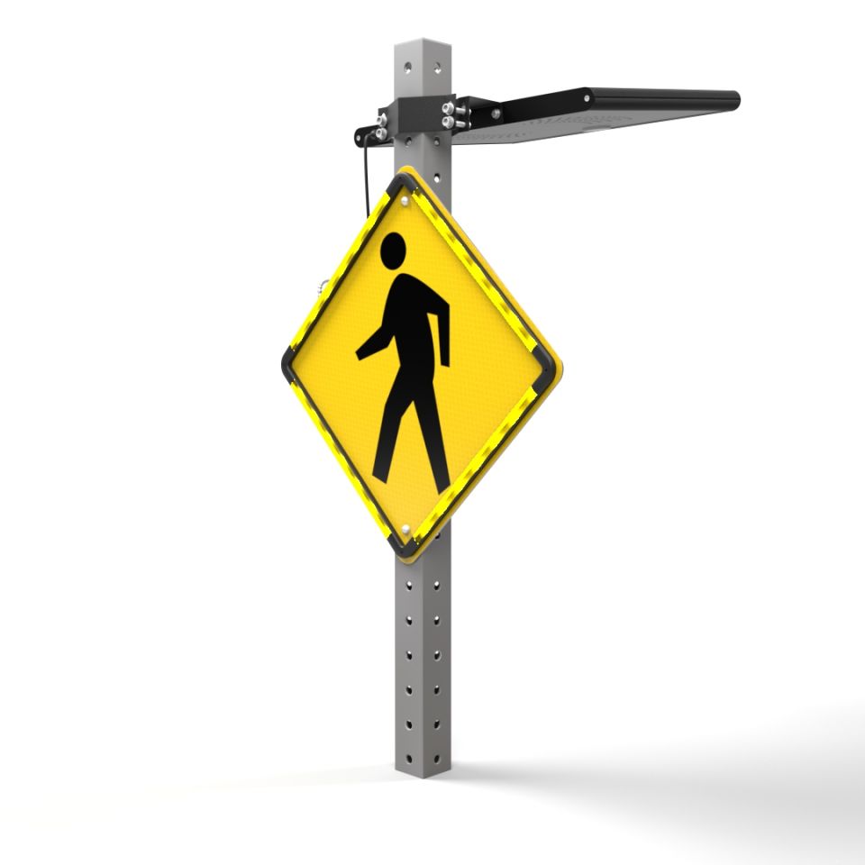 Helios Series 24" Solar Powered Flashing Crosswalk Sign