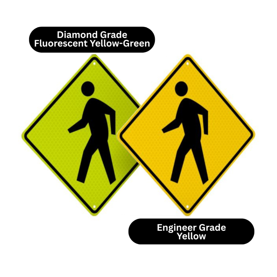 30" Solar Powered Flashing Crosswalk Sign for Safety