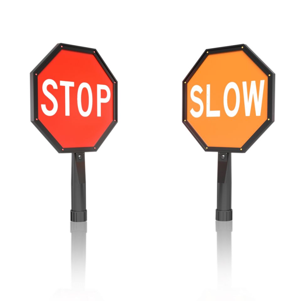 12" Flashing Hand Held Dual Sign Paddle