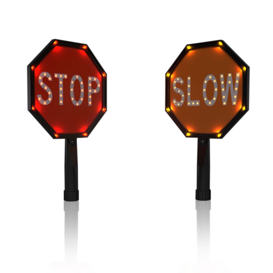 12" Flashing Hand Held Dual Sign Paddle