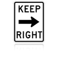 MUTCD R4-7a Keep Right Horizontal Arrow