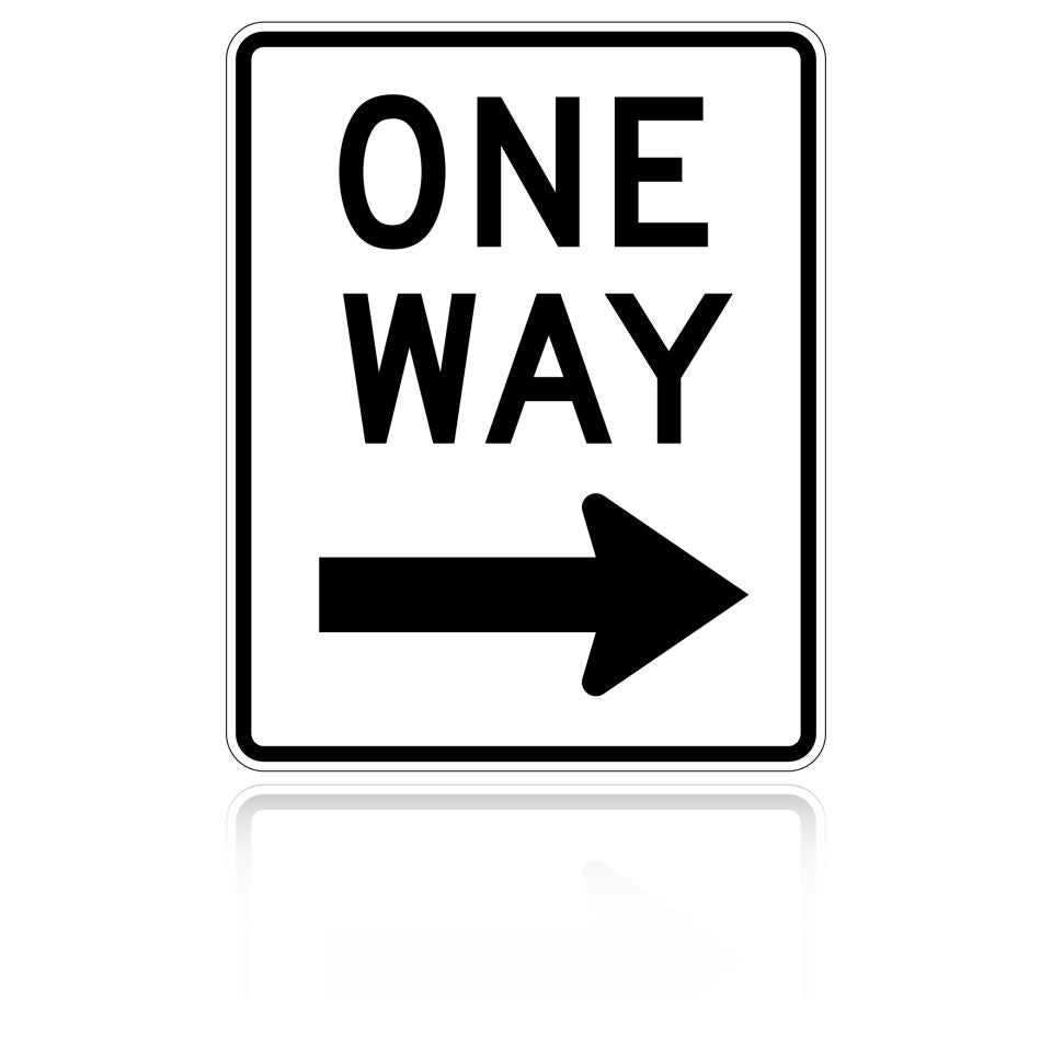 MUTCD R6-2R One Way Right Arrow