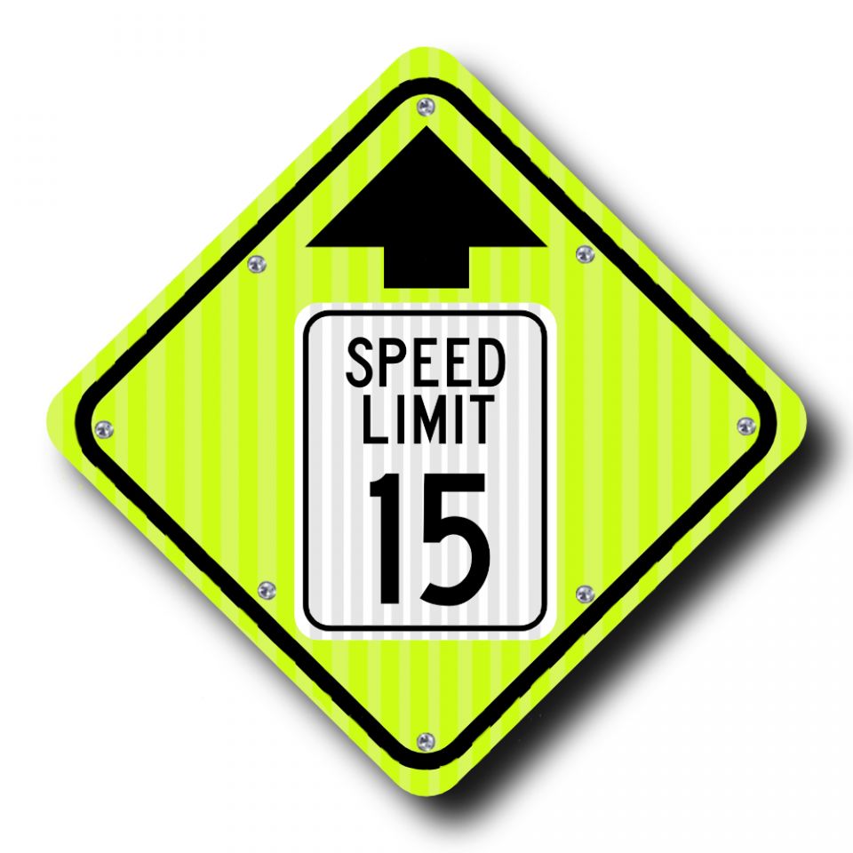 30" Solar Flashing Reduced Speed Ahead Sign
