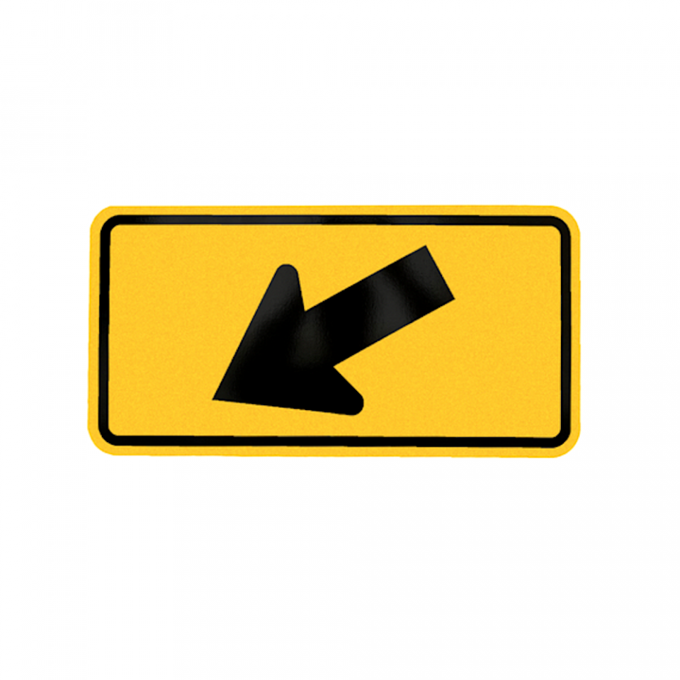 MUTCD W16-7 12"x24" Diagonal Arrow