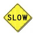 24" Solar Flashing Slow Sign for Traffic Safety