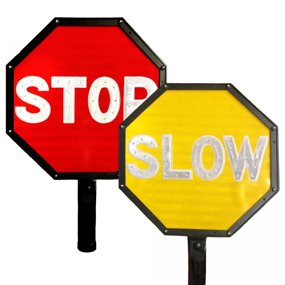 12" Flashing Hand Held Dual Sign Paddle