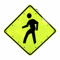 30" Solar Powered Flashing Crosswalk Sign for Safety