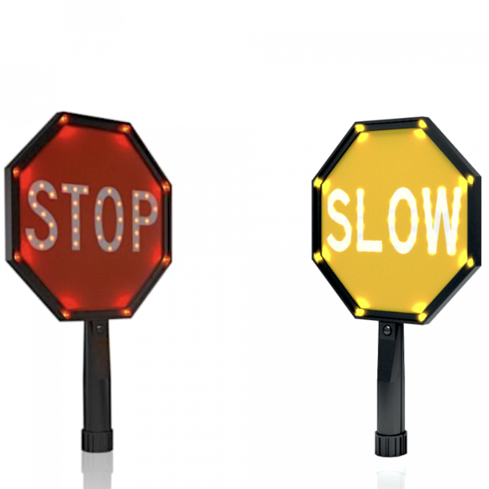 12" Flashing Hand Held Dual Sign Paddle