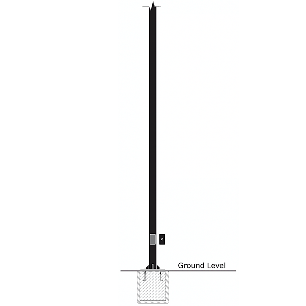 12ft Aluminum 3" Round Light Pole