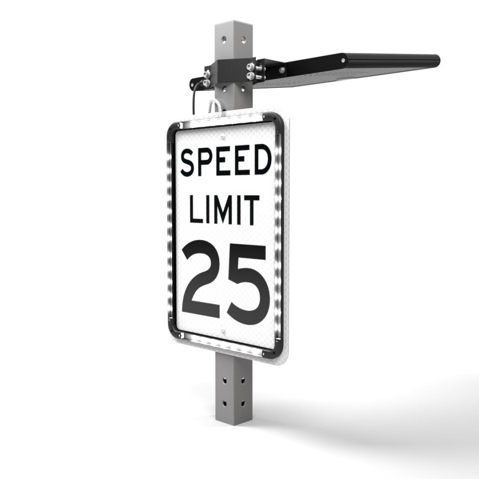 Helios Series 24"x30" Solar Powered Flashing MPH Speed Limit Sign