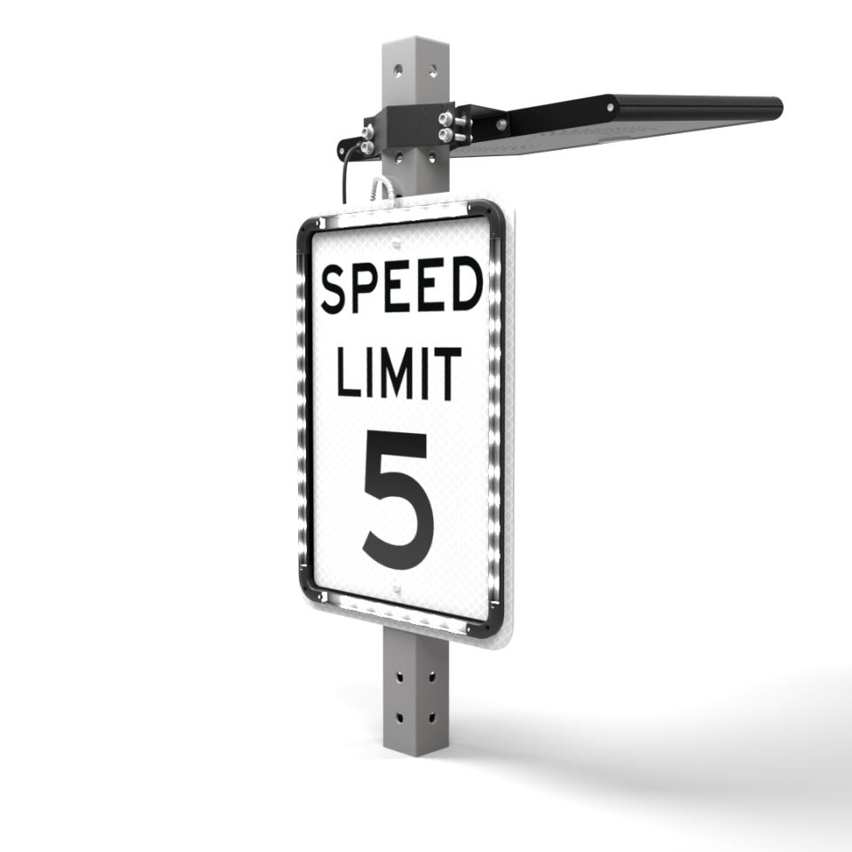 Helios Series 24"x30" Solar Powered Flashing MPH Speed Limit Sign