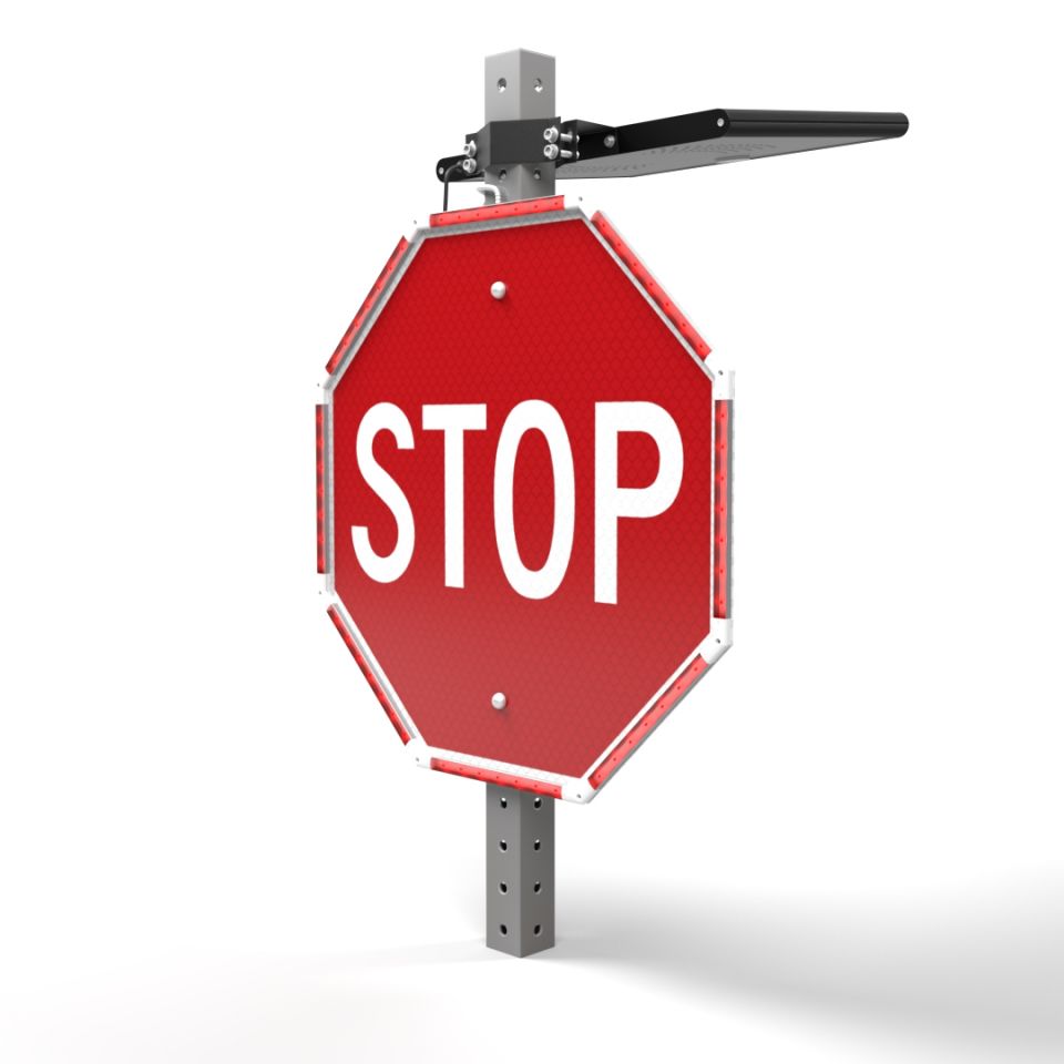 30" Solar Flashing LED Octagon Retrofit Kit for Traffic Safety Signs