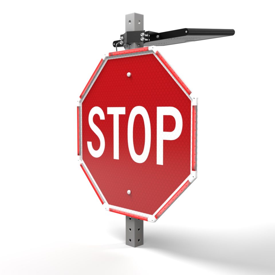 36" Solar Flashing LED Octagon Retrofit Kit for Traffic Safety Signs