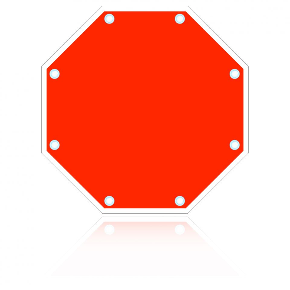 Custom Octagon Shape Solar Flashing LED Sign