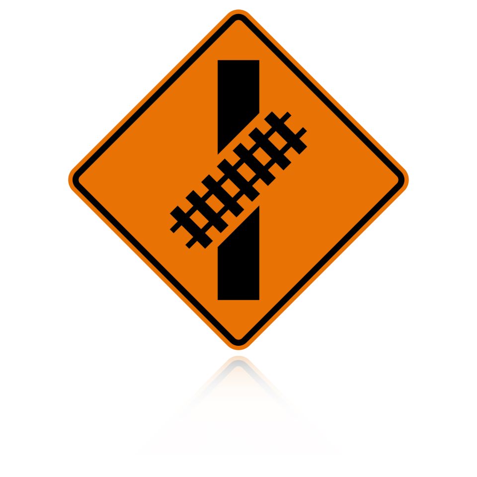 MUTCD W10-12 (L&R) Skewed Railroad Crossing