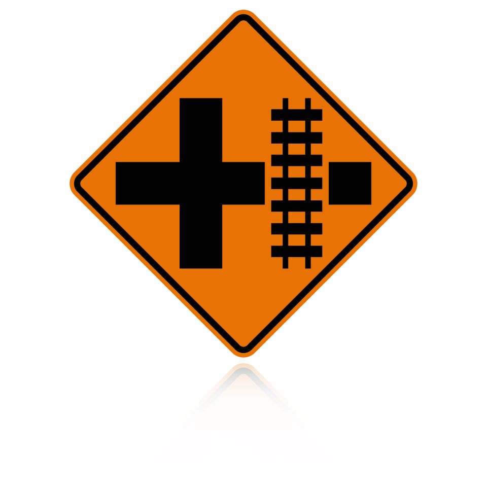 MUTCD W10-2 (L&R) Railroad Crossing (On Crossroad)