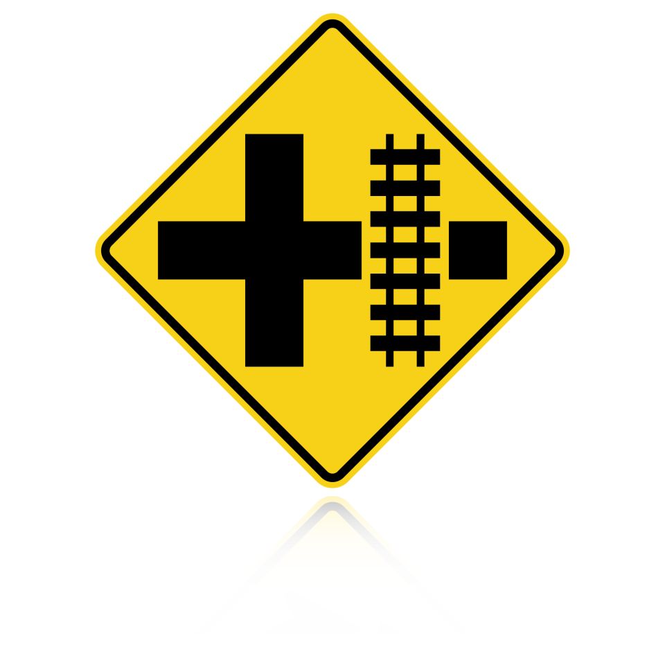 MUTCD W10-2 (L&R) Railroad Crossing (On Crossroad)