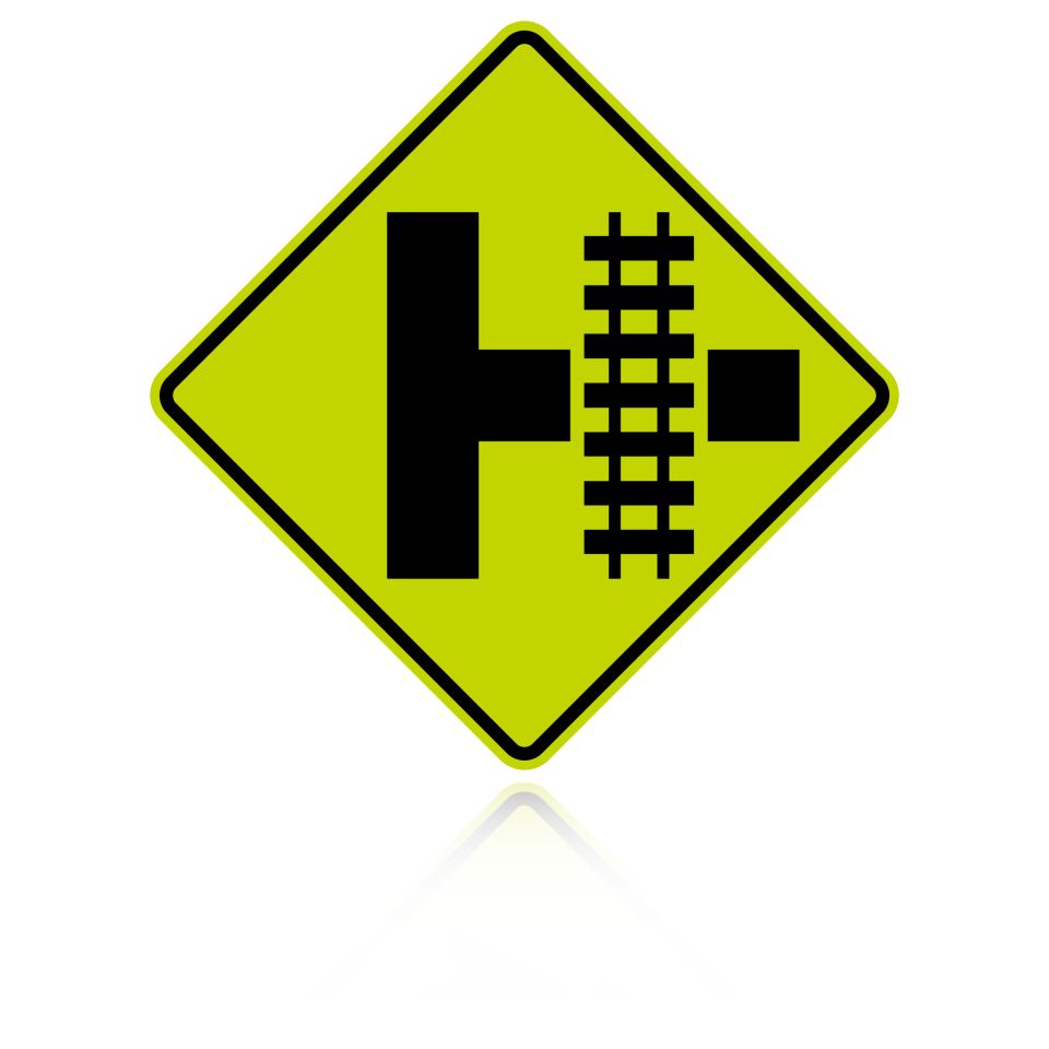 MUTCD W10-3 (L&R) Railroad Crossing (On Side Road)