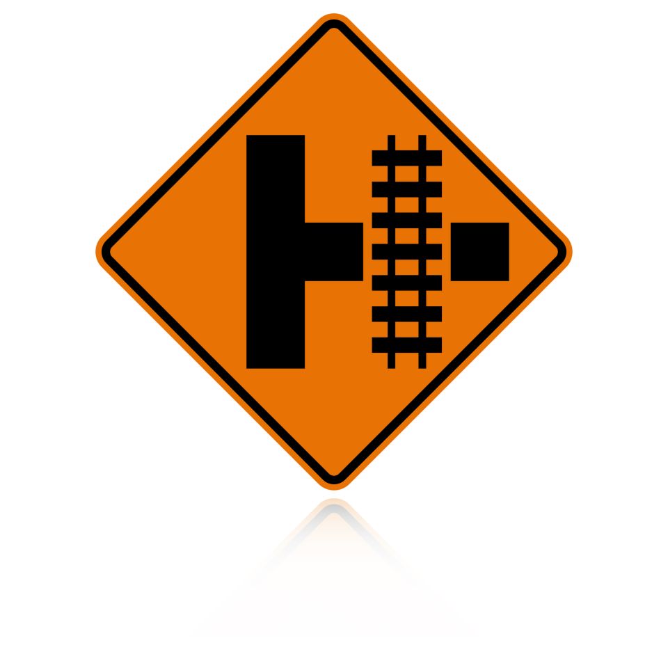 MUTCD W10-3 (L&R) Railroad Crossing (On Side Road)