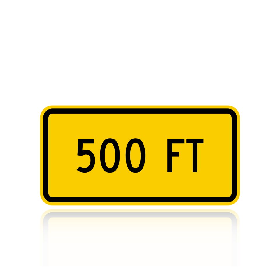 MUTCD W16-2AP (Distance) Feet (2 line) (plaque)