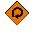 MUTCD W1-15 Right 270 Degree (Loop) Curve Sign