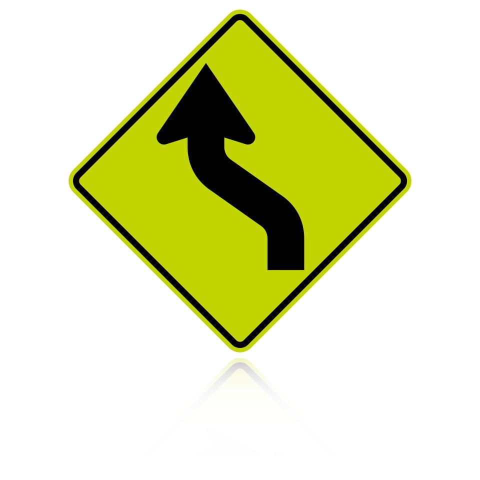 MUTCD W1-4L Reverse Curve Left