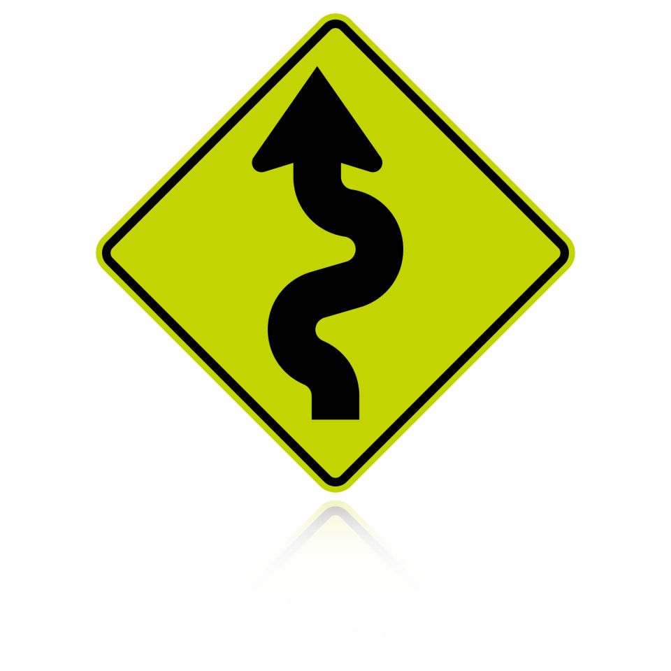 MUTCD W1-5L Left Winding Road