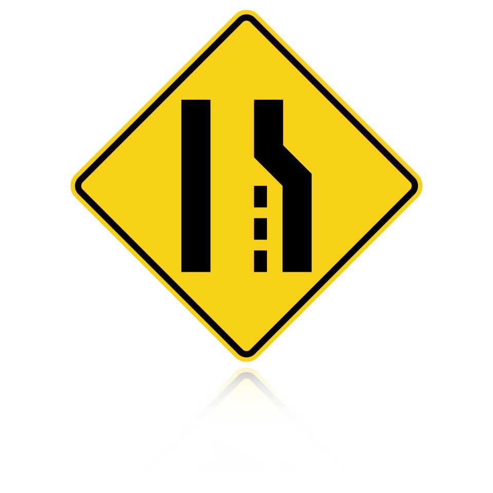 MUTCD W4-2R Right Lane Ends