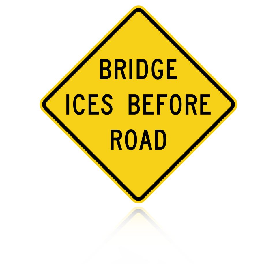 MUTCD W8-13 Bridge Ices Before Road