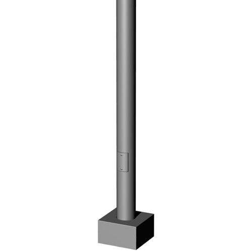 15' Tall x 4.0" OD x 0.188" Thick, Round Straight Aluminum, Anchor Base Light Pole